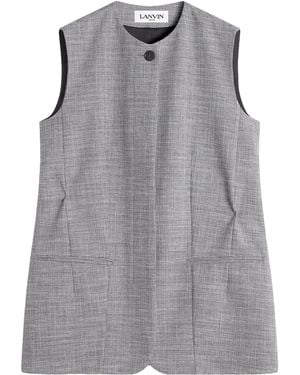 Lanvin Round Neck Waistcoat - Gray