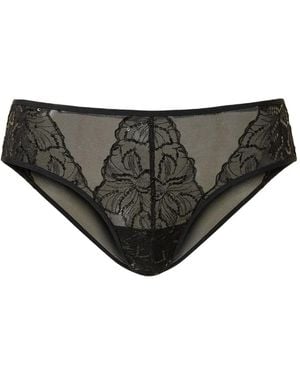 Twinset Floral Embroidered Briefs - Black