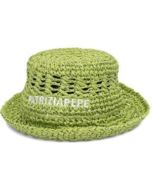 Patrizia Pepe Logo-Embroidered Bucket Hat - Green