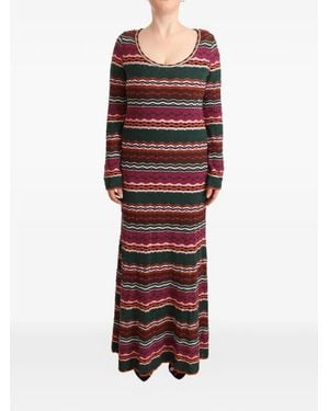 Missoni Stripe-Knit Maxi Dress - Red