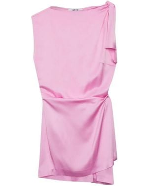 MSGM Tie Detail Mini Dress - Pink