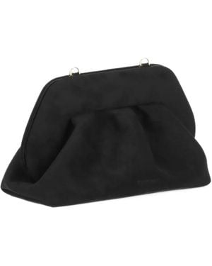THEMOIRÈ Medium Bios Ruched Clutch Bag - Black