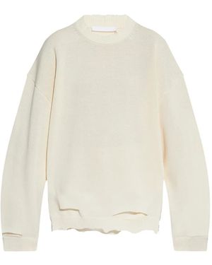 Helmut Lang Distressed Jumper - White