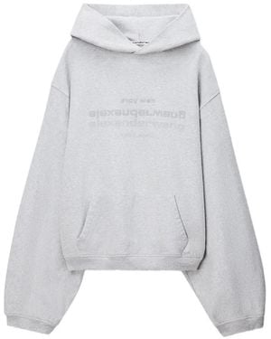 Alexander Wang Oversized Hoodie W/ Mirror Logo - White