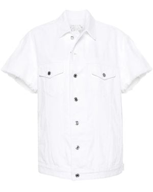 MICHAEL Michael Kors Frayed-Brim Denim Jacket - White