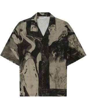 DOMREBEL Graphic-Print Short-Sleeve Shirt - Grey