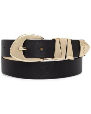 Guess Logo-Engraved Buckle Belt - Black