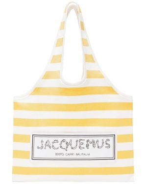 Jacquemus Le Tote Shopper Met Logoprint - Metallic