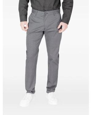 ARMANI EXCHANGE Patterned Slim-Cut Trousers - Grey