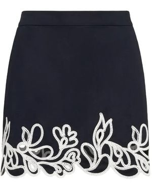 Cinq À Sept Bonnie Hosenrock Mit Paisley-Stickerei - Blau