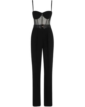 Elisabetta Franchi Bustier-Top Belted Jumpsuit - Black