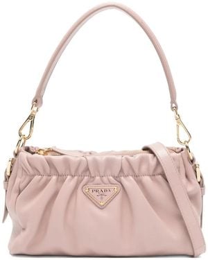 Prada Triangle-Logo Tote Bag - Pink
