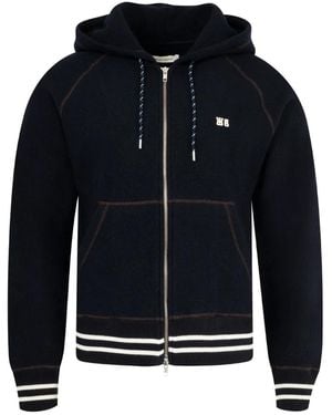 Wales Bonner October Zip-Up Hoodie - Blue