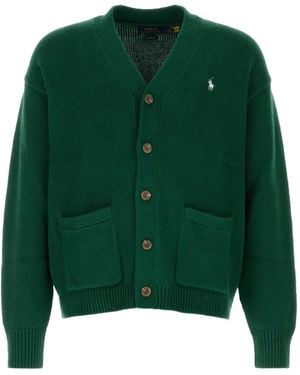 Polo Ralph Lauren Logo-Embroidered V-Neck Cardigan - Green