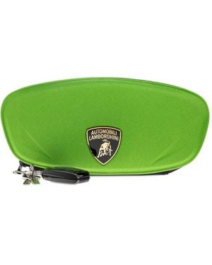 Balenciaga X Lamborghini Logo-Appliqué Clutch Bag - Green