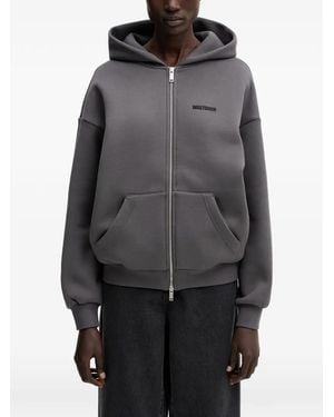 WRSTBHVR Diago V2 Logo-Embroidered Zip-Up Hoodie - Grey