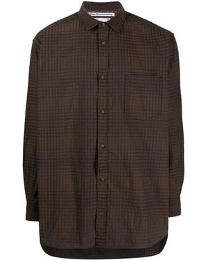 White Mountaineering Kariertes Jacquard-Hemd - Braun