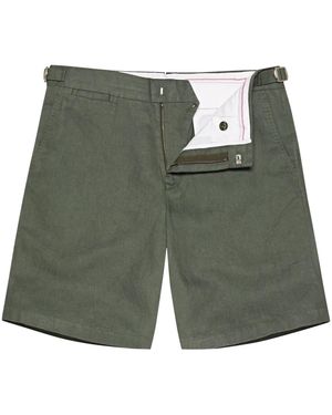 Orlebar Brown Buckle-strap Linen Tailored Shorts - Green