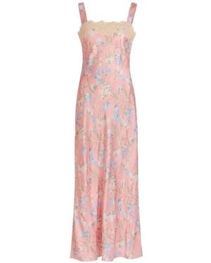 RIXO London Rosamarie Floral-Print Satin Midi Dress - Pink