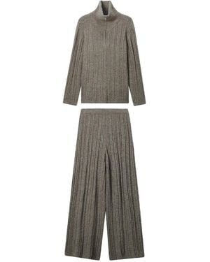 B+ AB Ribbed Knit Trousers - Grey