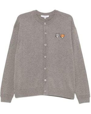 Maison Kitsuné Double Fox Head Cardigan - Gray