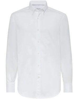 Brunello Cucinelli Button-Down Cotton Shirt - White