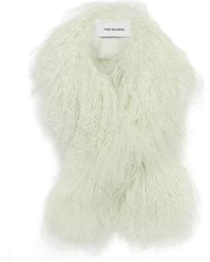 Yves Salomon Lambwool scarf - Blanco