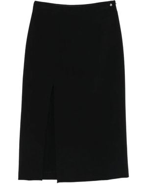 Ottod'Ame Pleated Split Skirt - Black