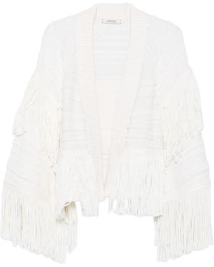 Dorothee Schumacher Fringe-Detail Wool Cardigan - White