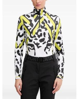Sportalm Haut Zippé À Imprimé Animalier - White