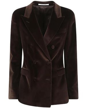 Tagliatore Double-Breasted Velvet Jacket - Black