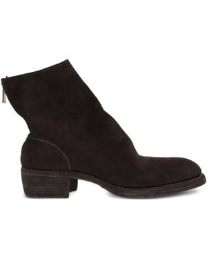 Guidi Stiefeletten aus Wildleder - Schwarz