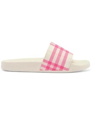 Burberry Check Slides - Pink