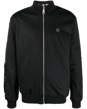 Philipp Plein Appliqué-Detail Bomber Jacket - Black