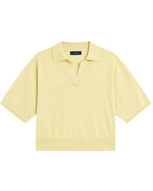 Soeur Elton Short-Sleeve Polo Sweater - Metallic