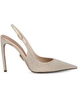 Dolce & Gabbana 105Mm Devotion Rhinestone-Embellished Slingback Court Shoes - White