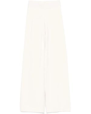 Max Mara Elasticated-waist palazzo trousers - Blanco