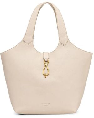 Twinset Lobster-Claw Fastening Tote Bag - Natural