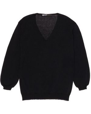 Bimba Y Lola V-Neck Balloon-Sleeve Top - Black