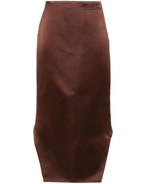 Givenchy Asymmetrischer Rock Aus Seidensatin - Braun