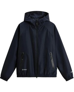 Woolrich Hooded Windbreaker Jacket - Blue