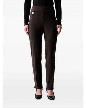 Joseph Ribkoff Logo-Plaque Slim-Fit Pants - Black