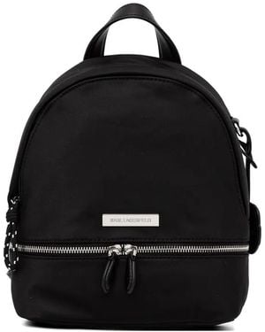 KARL LAGERFELD Logo-Plaque Backpack - Black