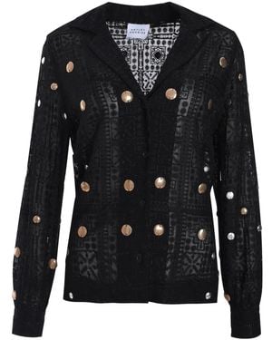 Hayley Menzies Camisa Con Apliques - Negro