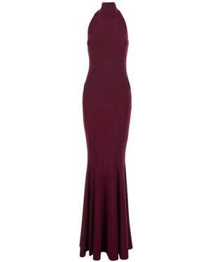 Norma Kamali Halterneck Evening Dress - Purple