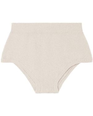 Alanui Knitted High-Waisted Shorts - Natural