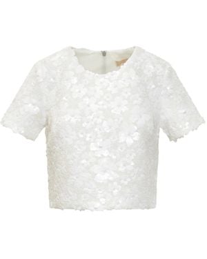 MICHAEL Michael Kors Top Corto Con Paillettes - Bianco