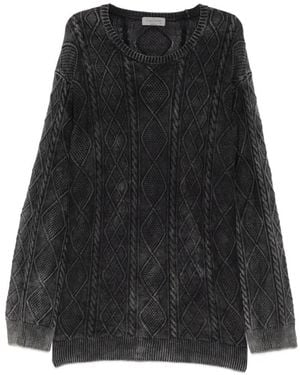 Yohji Yamamoto Alan Pullover Mit Zopfmuster - Schwarz