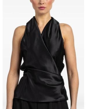 Peter Cohen Halter-Neck Wrap Top - Black