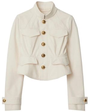 Burberry Cropped Cotton Jacket - Natural
